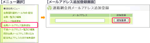 会員メールアドレス登録追加【連絡網コースのみ】図